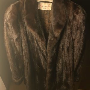 Vintage 80’s L-XL Dark Brown Long Mink Coat